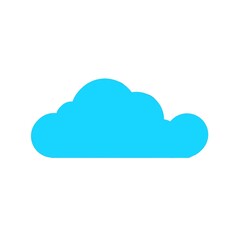 Blue cloud on a white background. Illustration on the theme of weather. Natural atmospheric phenomena.