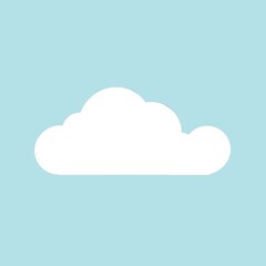 White cloud on a soft blue background. Illustration on the theme of weather. Natural atmospheric phenomena.