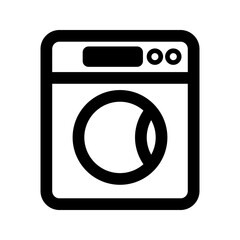 Washing machine icon with linear style  vector illustration, pictogram isolated on white background. color editable