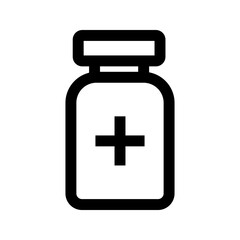 medicine bottle icon vector illustration, pictogram isolated on white background. color editable