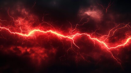 vivid red lightning bolts against dark background dynamic natural electricity concept extreme weather condition dramatic atmosphere phenomenon