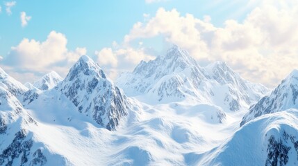 Obraz premium Snowy Mountain Range