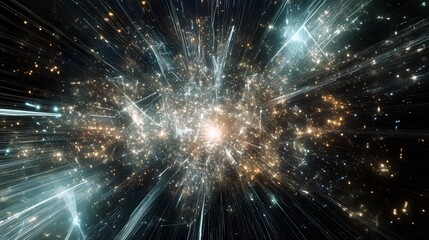 Fototapeta premium Cosmic Radiance A Stellar Nebula Explodes