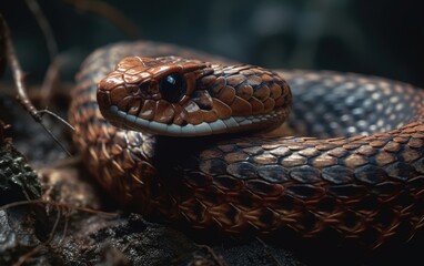 Fototapeta premium Close-up of a Snake in Nature