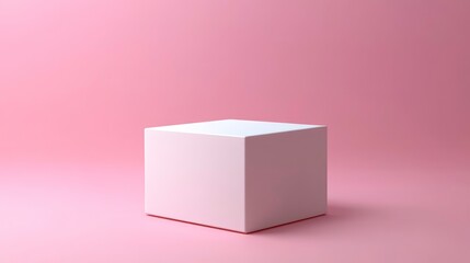 White cube podium platform isolated on png 3d geometric background of blank box product stage stand minimal display empty rectangle pedestal block object perspective mockup presentation show concept.
