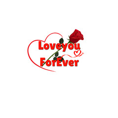 Romantic composition featuring a red rose, a heart outline, and a love message, perfect for valentine's occasions or expressing affection. Elegant design symbolizes eternal love, passion, and devotion