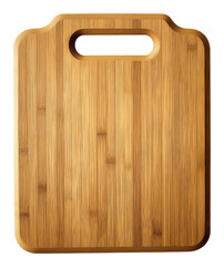 Wooden bamboo cutting board with handle, sustainable kitchen accessory concept