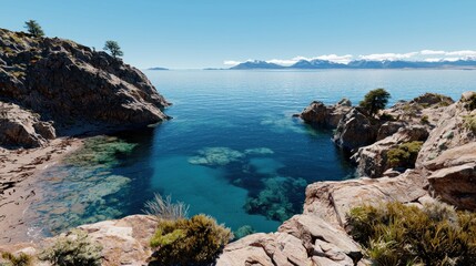 Secluded Cove with Clear Blue Water