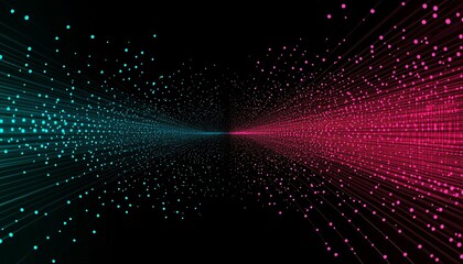 Fototapeta premium Abstract Digital Lights Converging In A Tunnel