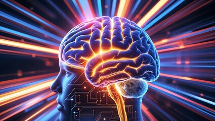 Abstract Innovative Ideas A Glowing Brain Symbolizing Creativity and Innovation