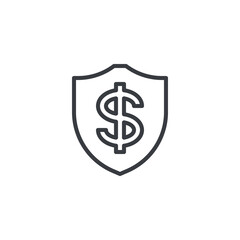 Shield with Dollar Sign line icon