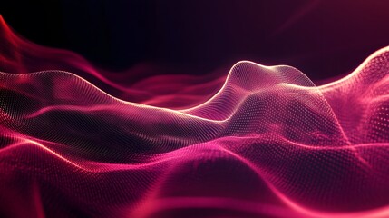 Obraz premium Abstract Pink Particle Wave Digital Art
