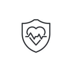 Health monitoring and protection line icon