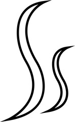 Symbol of aromas vector icon, Smell aroma sign. Hot vapor. Doodle Wavy Smoke lines symbol sketch style hand drawn, isolated on transparent background, used for hot tea, coffee, mobile apps, ui design