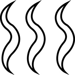 Symbol of aromas vector icon, Smell aroma sign. Hot vapor. Doodle Wavy Smoke lines symbol sketch style hand drawn, isolated on transparent background, used for hot tea, coffee, mobile apps, ui design
