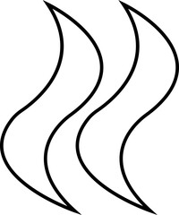 Symbol of aromas vector icon, Smell aroma sign. Hot vapor. Doodle Wavy Smoke lines symbol sketch style hand drawn, isolated on transparent background, used for hot tea, coffee, mobile apps, ui design