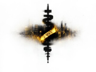 Fototapeta premium Medical innovation showcase urban cityscape digital illustration futuristic environment aerial view health concept