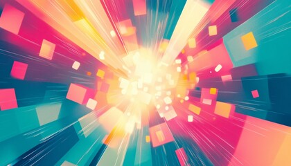 Obraz premium Abstract Colorful Geometric Light Burst Design