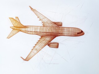 Airplane sketch art studio illustration creative space bird's eye view conceptual design