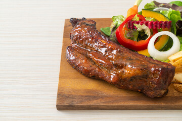 barbecue pork spare ribs with vegetables