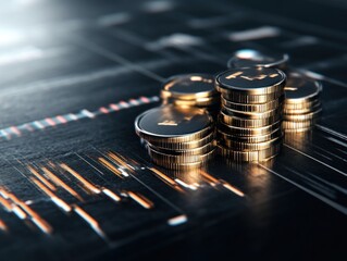 Investing in digital currency trends global financial markets infographic futuristic close-up cryptocurrency value insights