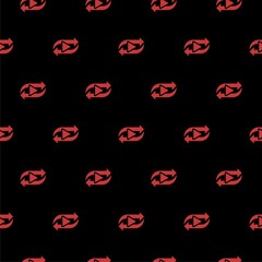 Repeat icon in simple design pattern seamless isolated on black background