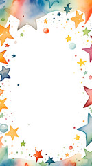 Fototapeta premium Digital vintage watercolor stars abstract graphic poster background
