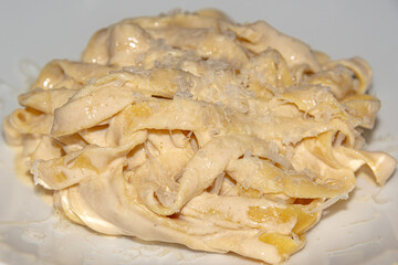Handmade Alfredo Pasta Close-Up