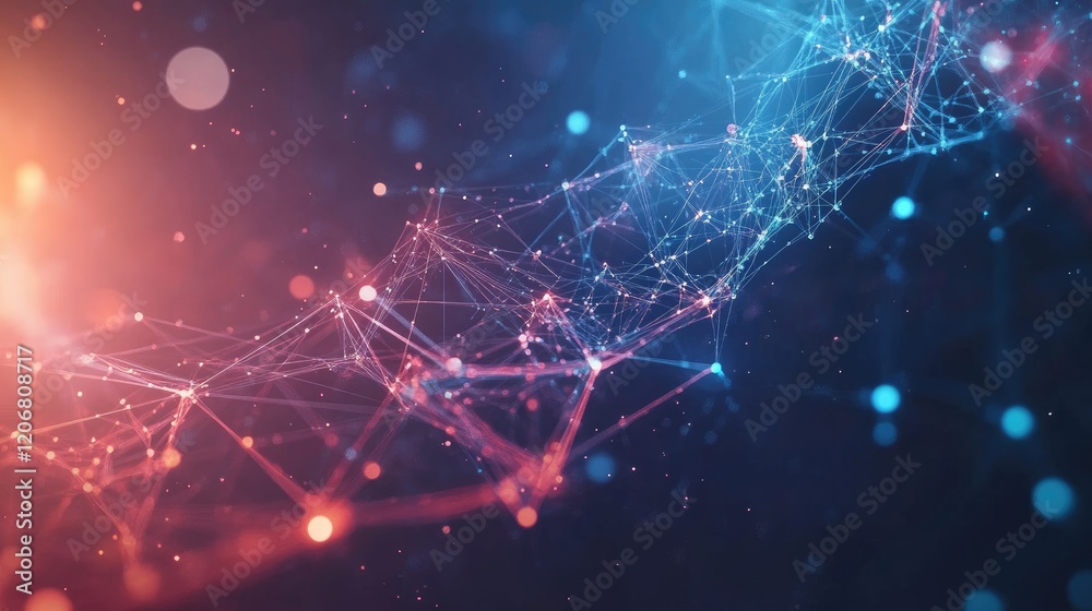 Poster abstract biotechnology background with molecular structures, dna strands, and graphs, symbolizing th