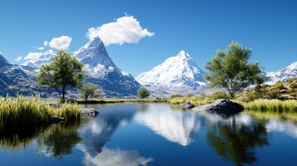 Serene Mountain Lake Reflection