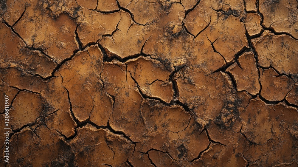 Poster close-up of a rusty metal texture with visible cracks, showcasing the weathered surface for industri