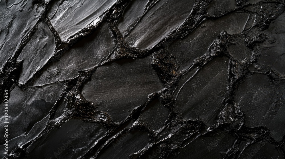 Poster Close-up of an old black brick wall, with detailed surface texture and abstract patterns, perfect for creating a mysterious or dark-themed backdrop.
