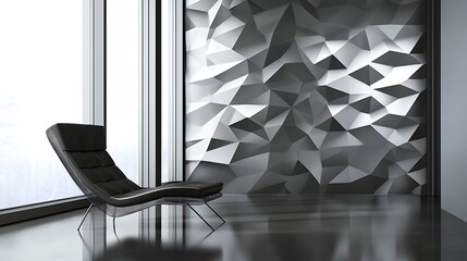 Steel Metallic geometric pattern Modern wall design Silver Reflection 