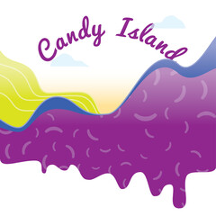 background with candy waves landscape