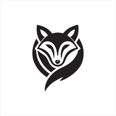 fox head  silhoutee icon  vector 