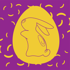 easter illustration bunny minimalist