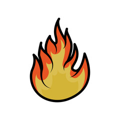 illustration of flame on white background