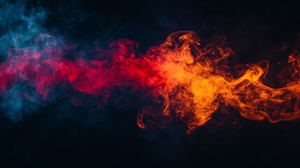 Abstract Color smoke on black background. Fantasy fractal texture. Digital art. 3D rendering.