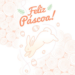 easter greeting vector with bunny