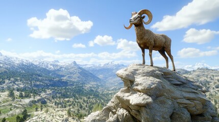 Obraz premium Bighorn Sheep on Mountaintop