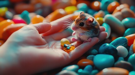 Tiny Hamster in a Colorful World