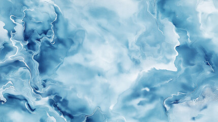 Obraz premium Light blue watercolor background with soft sky-blue and white tones, featuring hand-painted details and delicate brushstrokes, evoking naturalistic landscapes and bright skies, perfect for high-resolu