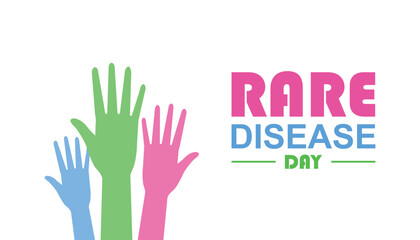 February is Rare Disease Day. Vector template Design for banner, greeting card, poster, prints, social media post ,flyer , T shirt with background.