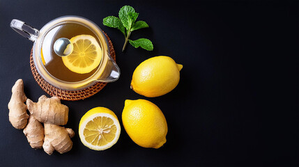 Refreshing Lemon Ginger Tea with Fresh Ingredients