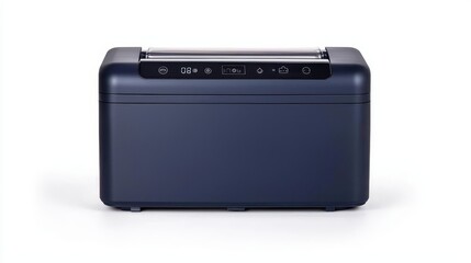 a smart vacuum sealer, advanced touch controls, high-tech style, navy blue finish, isolated on white background