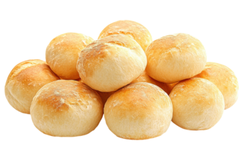 Freshly baked golden rolls stacked on a clean surface ready for serving