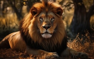 Fototapeta premium Majestic Lion Portrait