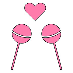 valentine icon with pink coloring