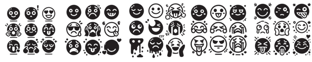 Fototapeta premium set of random emoji vector icons