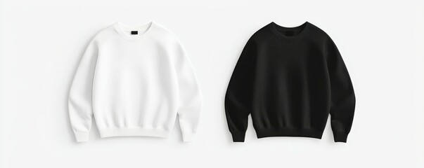 sweater element set, front and back view with minimalistic monochrome styles and smooth finishes, modern appeal, organized neatly with balanced spacing, isolated on white background.